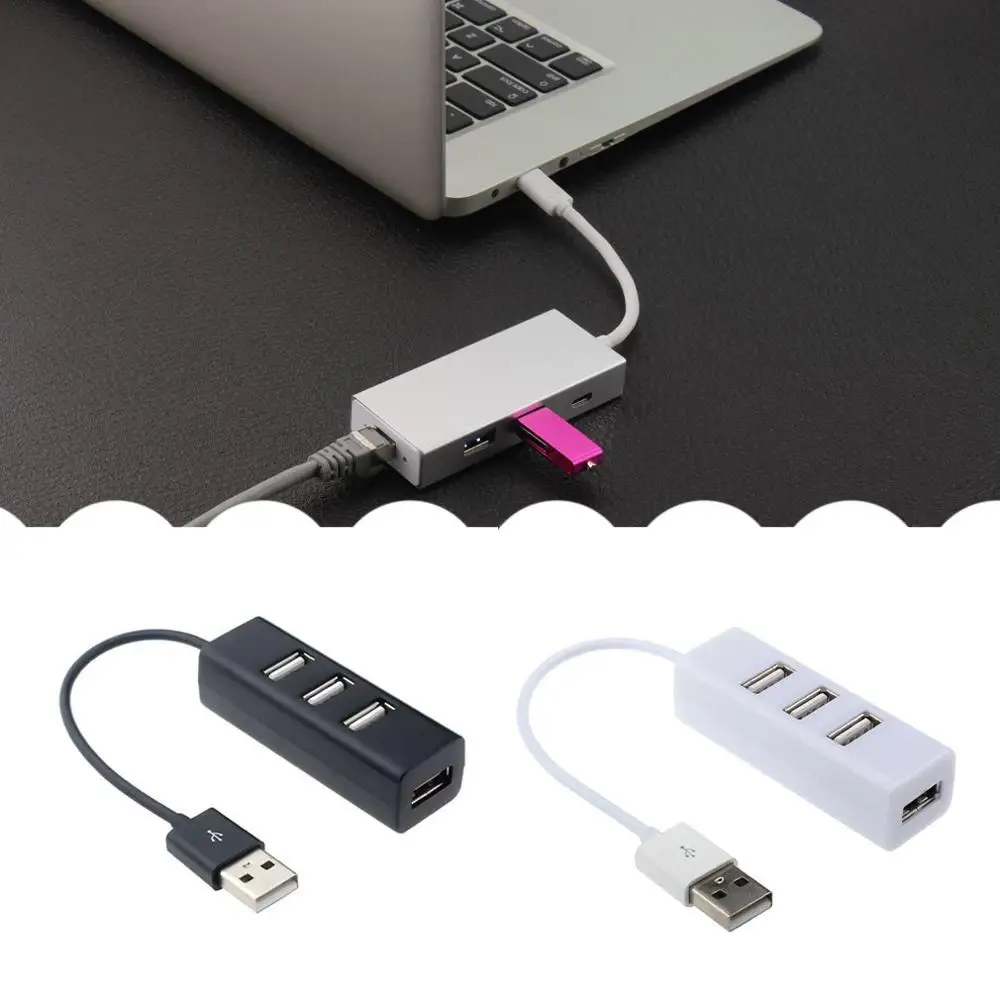 4-Port Usb 2.0 Hub One Drag Four Splitter Hub Plug And Play Mini Small Socket /Usb 4-Port Splitter