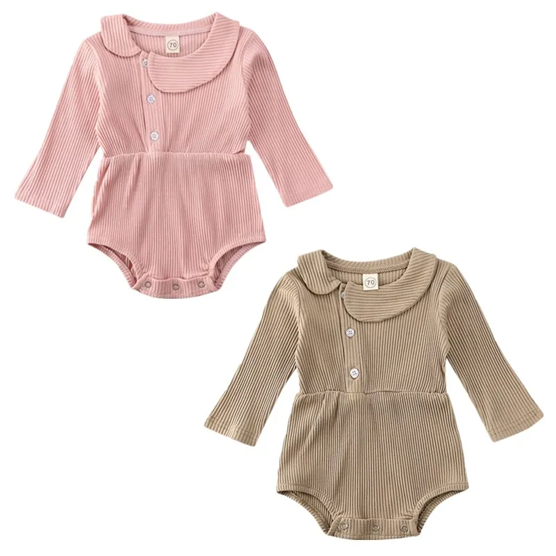 Осенняя одежда для новорожденных девочек комбинезон с длинными рукавами