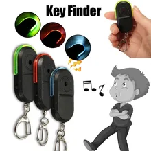 Беспроводной 10 м анти-потерянный устройство для поиска ключа брелок для ключей с локатором со Звуком Свистка с светодиодный свет мини анти-потерянный ключ Finder