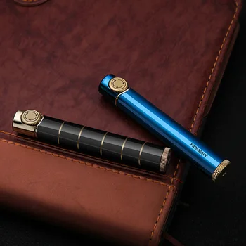 

Cylindrical Type inflatable Gas Cigarette Lighter Grinding Wheel Metal lighter Mini Tobacco Pipe Men Smoking Cigar Lighter