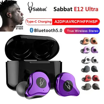 

Sabbat E12 TWS Bluetooth 5.0 Earphone Stereo Wireless Earbuds in-ear Noise Reduction Headset With Portable Wireless Charging Box