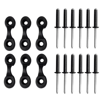 

6 Set Nylon Bungee Deck Loops Tie Down Pad Eye With Rivets For Kayak Boat
