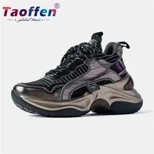 Taoffen/прогулочная обувь из натуральной кожи; женские модные кроссовки; Повседневная Популярная Повседневная обувь; прогулочная обувь для женщин; Размеры 35-40