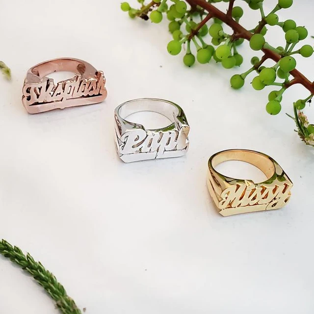 Double Name Ring - blushes & gold