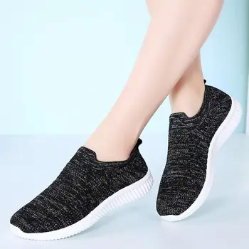 

Large Size Knit Female Sneakers Socks Trainers Women Running Shoes Sport Women's Sports Shoes Workout Lightweight Black E-325