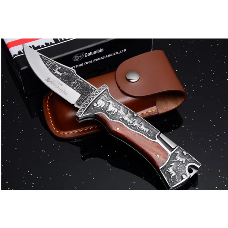 

New Arrival A3189 Folding Knife 3Cr13MoV Blade Hand carved Handle Outdoor Survival Knife Camping Hunting Folding Knives Tool