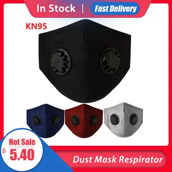 

Dust Mask With Dual Valve Reusable Anti-pollution Anti-smog PM2.5 Filter Mask Sunscreen Face Cover Washable Reusable