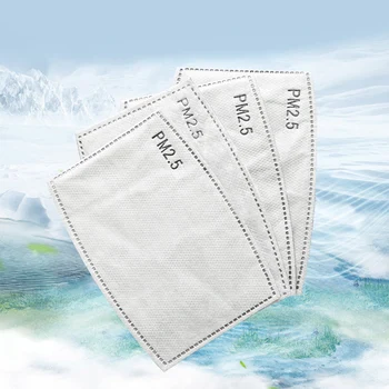 

Activated Carbon Filter For Mouth Muffle PM2.5 Dust Proof Respirator Filter Paper 5 Layers Replaceable Pad Mouth Cover Filter