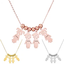 

Customized Double Boys Girls Necklace Personalized Steel Chain Choker for Women Jewelry Love Family Member Kid Son Birthday Gift