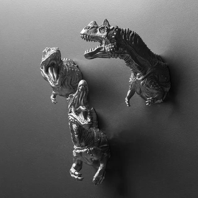 Chrome Dino/t-rex/dinosaur Fridge Magnet 3d Printed. A Great 