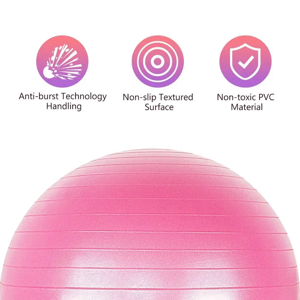 Pilates Pregnancy With Pump /& Guide Yoga Birthing or Office Desk Chair -55cm Extra Thick Anti-Burst /& Non-Slip Stability Ball for Fitness Gym Quality Workout Ball For Adults Exercise Ball