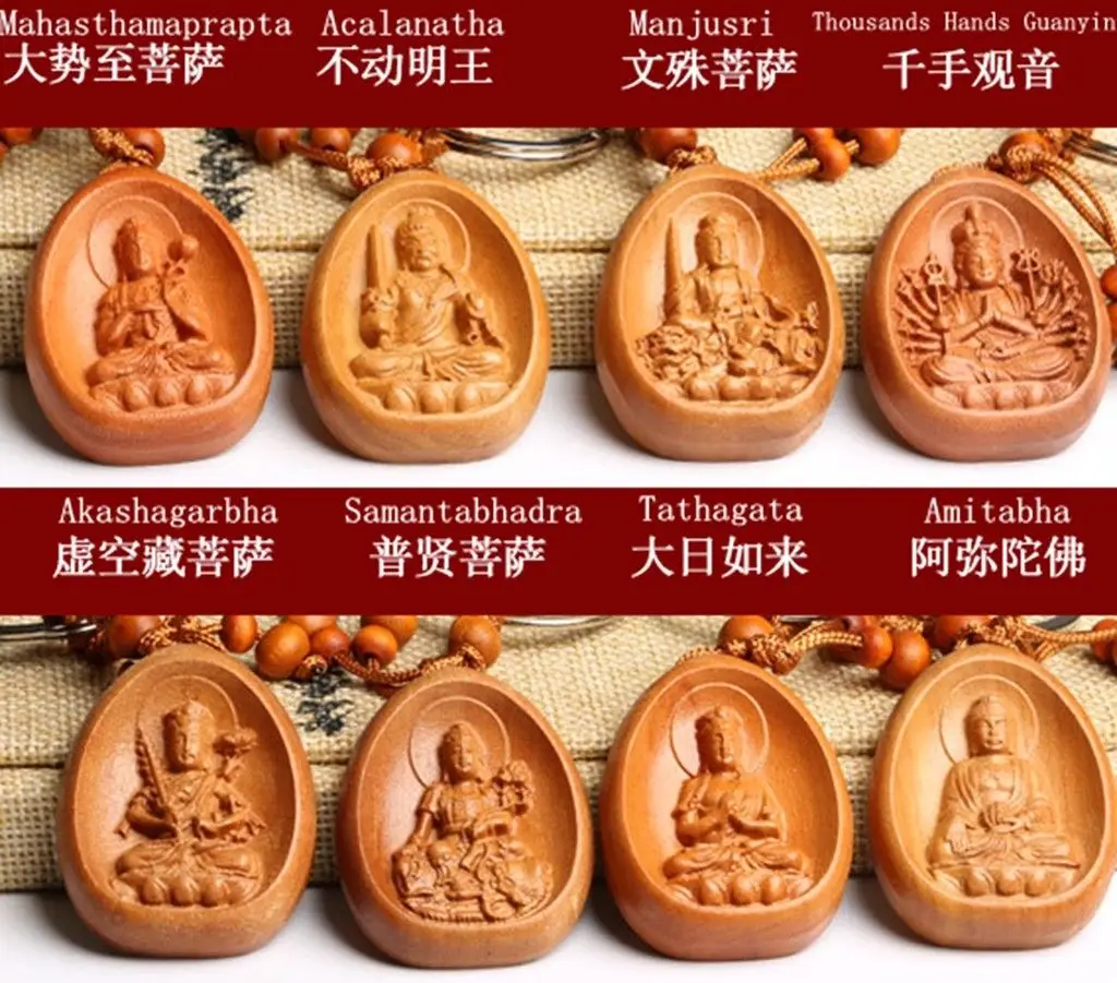 Tibetan Buddha Peach Wood Amulet Key Chains | Украшения и аксессуары