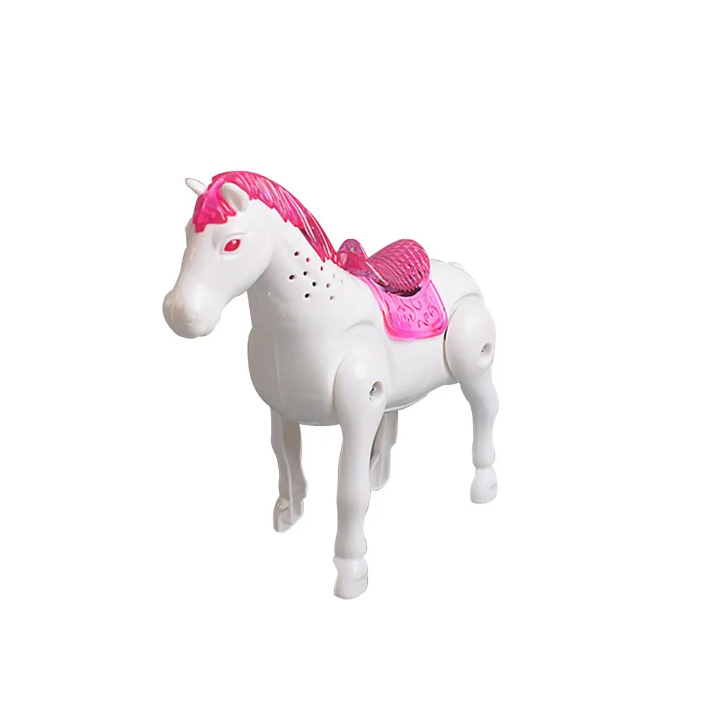 

Cute Animals Electric Toy Automatic Walking Horse with Light Music Children Educational Toy Birthday Gift Desktop Ornament