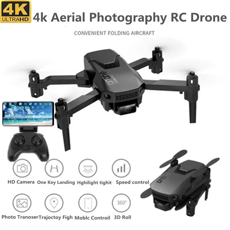 Professional Aerial Remote Control Drone 4K Camera One Key Return 360° Roll WIFI PFV APP Speed Foliding RC Quadcopter Toy Gift | Игрушки и