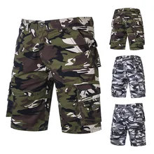 Летние мужские камуфляжные рабочие шорты, модные облегающие повседневные мужские прямые брюки с несколькими карманами, большие размеры