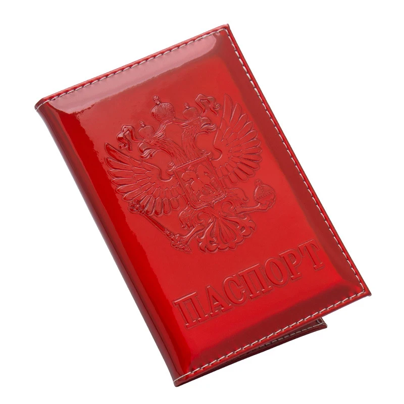 Российский зеркальный мягкий серебристый модный Международный стандартный размер Обложка для паспорта водонепроницаемый твердый кожзаменитель подходит для всех - Цвет: Красный