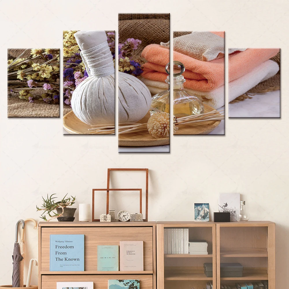 

Artsailing Art Spa Club Wall Posters Health Care Products Beauty Pictures Room Decoration Aesthetic HD 5 Pieces Canvas Paintings