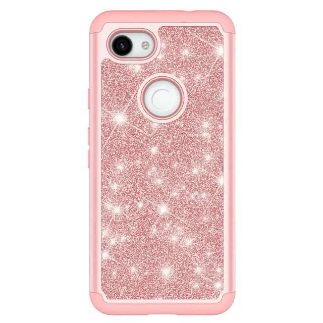 Rose Gold Шикарный Роскошный чехол для Google Pixel 4 XL, чехол Funda Pixel 3A, 3XL, 4XL, 3 A, чехол из силиконового пластика 2 в 1 для Pixel 3AXL, чехол Pixel3A - Цвет: Rose Gold
