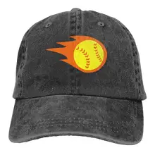 Бейсбольный мяч огонь Регулируемая ковбойская Кепка Дальнобойщик бейсбольная кепка для женщин Мужская черная