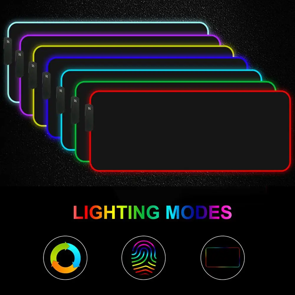 Большой толстый коврик для мыши 4 см однотонный простой цветной Rgb подсветка со