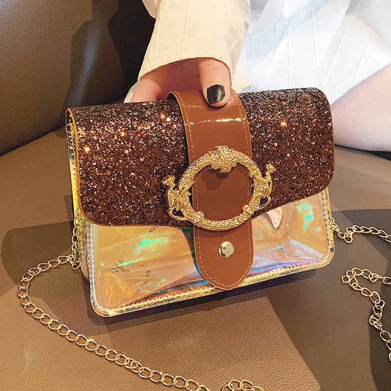 

Summer New Arrival Bag Women's 2020 New Style INS Versatile Shoulder Transparent Laser Bag Simple Chain Monkey Bag
