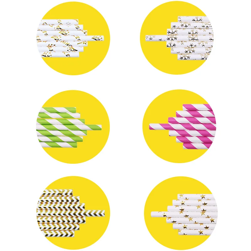 25/50 шт многоцветный Розовый цвета: золотистый, серебристый, розовый, синий, Фольга вышивка «звёздочки» или «бриллианты» в полоску бумажные соломинки для свадьбы, дня рождения, Рождества, Декор