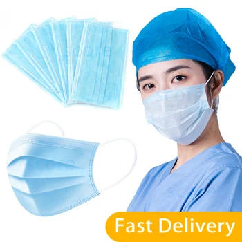 

Fast delivery Hot Sale 3-layer mask Face Mouth Masks Non Woven Disposable Anti-Dust Meltblown cloth Masks Earloops Masks WA 117