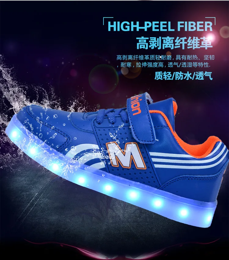 Children's Luminous Sneakers for Boy Girl USB Charging Autumn Winter Led Light Shoes for Kids Sneakers Baby Usb Recharge