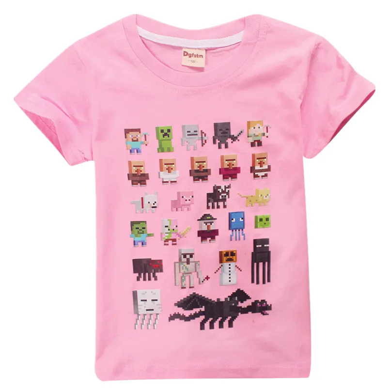 T8423-pink Зимняя Вельветовая куртка в стиле Minecraftshirt; одежда для маленьких девочек и мальчиков; костюм с капюшоном; детская футболка; Пальто с героями мультфильмов; Рождественский Свитшот - Цвет: T8423-pink