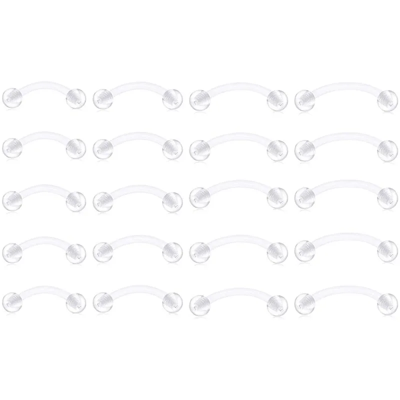 14 г прозрачная изогнутая бровь в форме штанги кольца фиксатор пирсинг пупка Daith