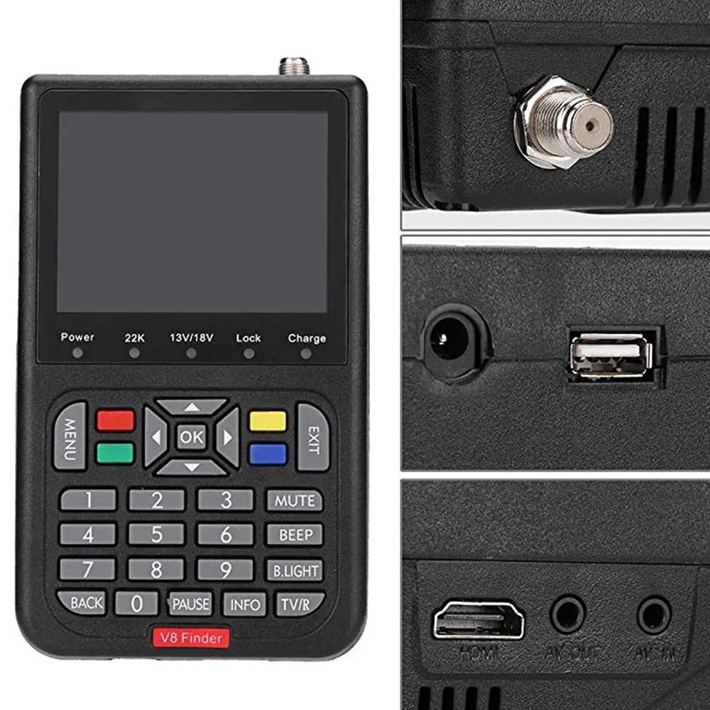 Satxtrem V8 Sat Finder цифровой HD 1080P DVB S2 H.264 3 5 &quotЖК дисплей Встроенный аккумулятор Uydu Sinyal