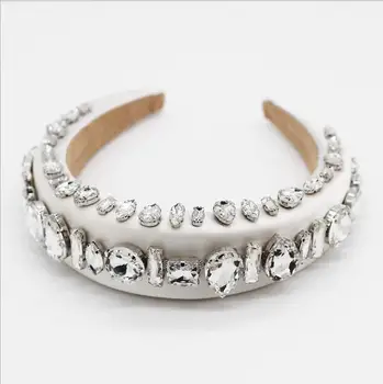 

Fashion sponge inlaid rhinestone gem personalized headband prom show catwalk ladies hair accessories