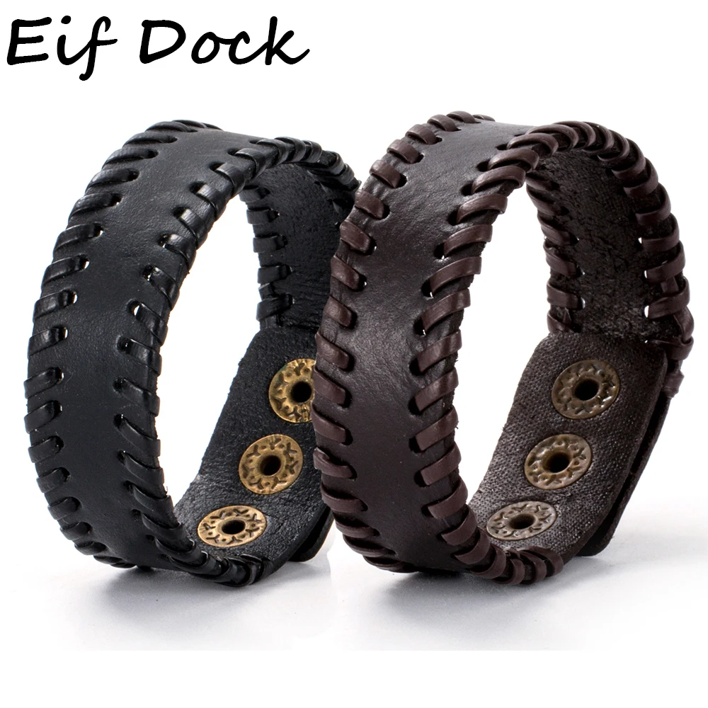 Bracelets Eif Dock Various Styles Braided Simple Leather For Men Wrap Bangle Party Gifts bracelet jewelry
