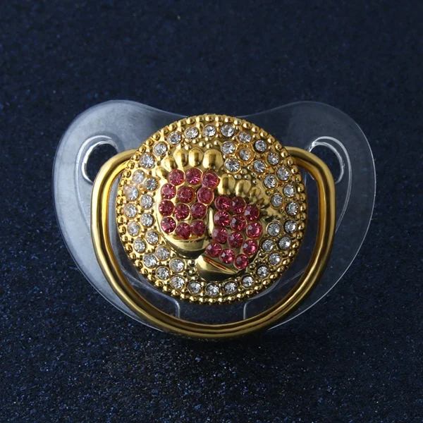 Footprint Детская пустышка Bling для новорожденных мальчиков и девочек пустышка силиконовая Ортодонтическая соска пустышка - Цвет: Footprint