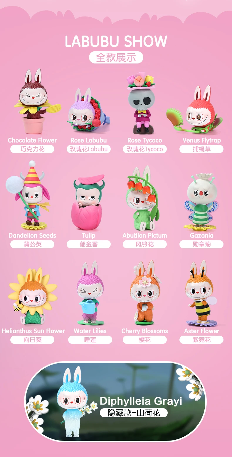 POP MART Labubu The Monsters Flower Elves Series Фигурки | AliExpress