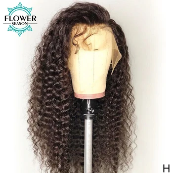 

Curly Lace Front Wigs Brazilian Remy Hair 13*6 Lace Front Human Hair Wig Curly Preplucked With Baby Hair 130% FlowerSeason