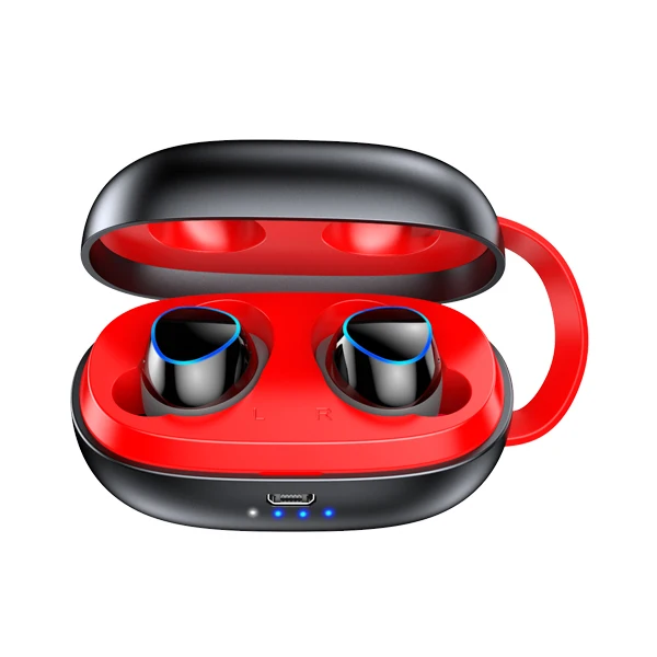 GVANCA i-26 TWS 5,0 Bluetooth наушники истинные Беспроводные наушники гарнитура интеллектуальное шумоподавление - Цвет: Black (in red)