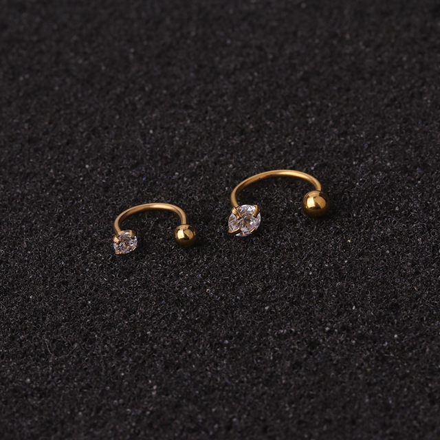 6/8mm Stainless Steel Zircon Cz Hoop Tragus Cartilage Helix Stud Earring Conch Rook Daith Lobe Ear Screw Piercing Jewelry