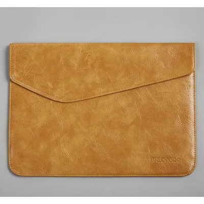 light brown Ультратонкий чехол для ноутбука из искусственной кожи с магнитной пряжкой 14 для Macbook Air 13 чехол для ноутбука Pro 15 Touch Bar - Цвет: light brown