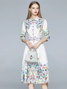 TESSCARA Women Spring & Autumn Elegant Vintage Print Blouse Shirt Female Designer Top Office Party Chemise Womens Tops Blouses