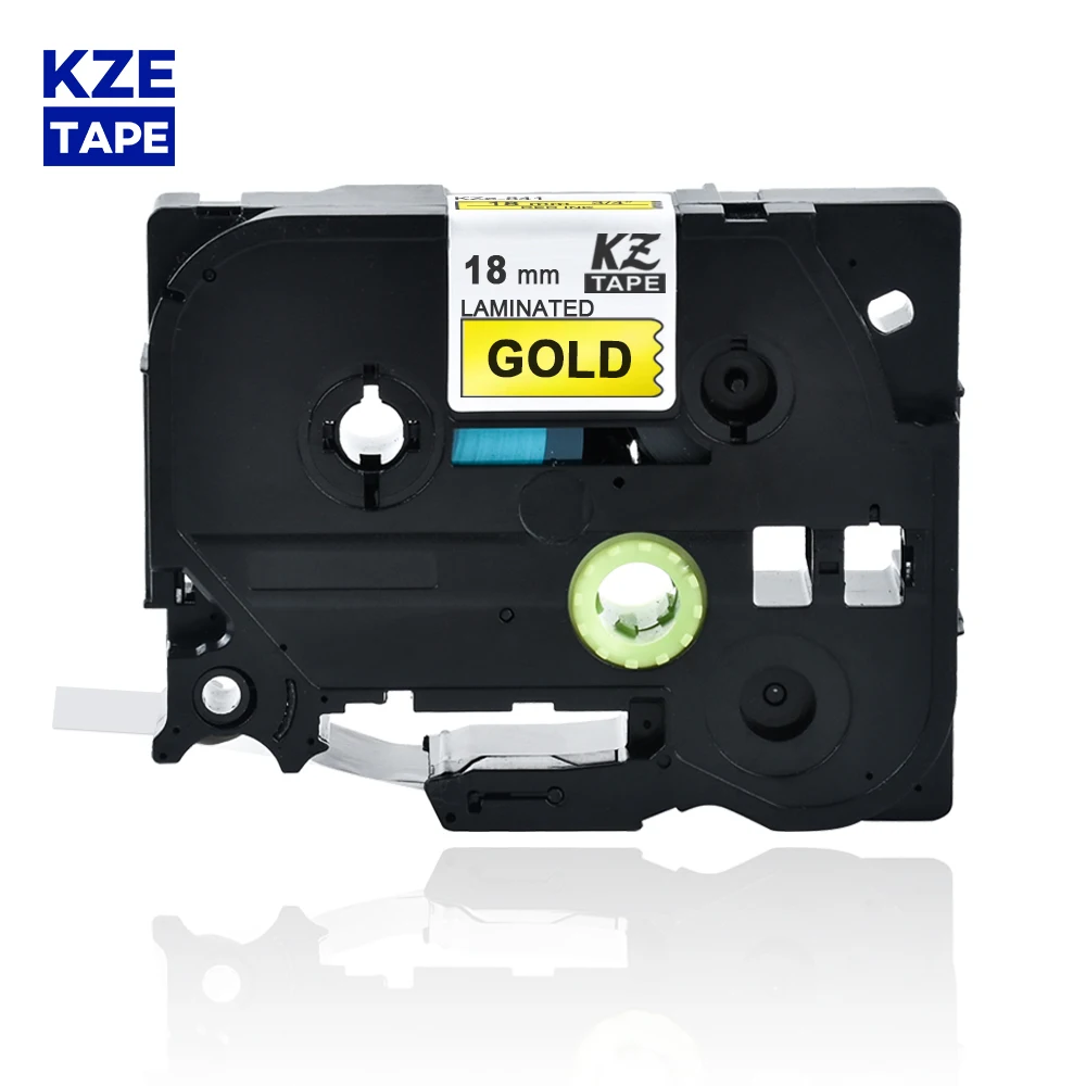 

18mm Tze841 Black on Gold Laminated Label Tape Cassette Cartridge label ribbon tze tape Tze-841 tze 841 tze841 for P-touch PT