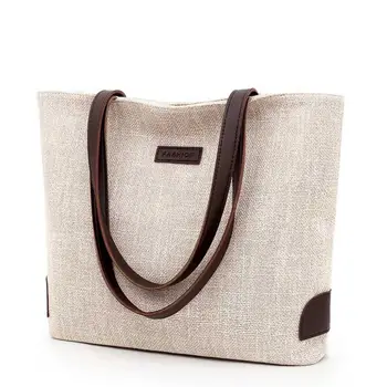 

Simple Women Shoulder Bag 2019 New Large Capacity Canvas Handbag Retro Casual Zipper Handbag Female Shoulder Bag #20