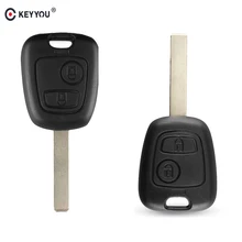 KEYYOU-mando a distancia con 2 botones, control remoto de coche, reemplazo de carcasa, cubierta de carcasa para Citroen C1, C2, C3, C4, XSARA Picasso, con hoja HU83 / VA2