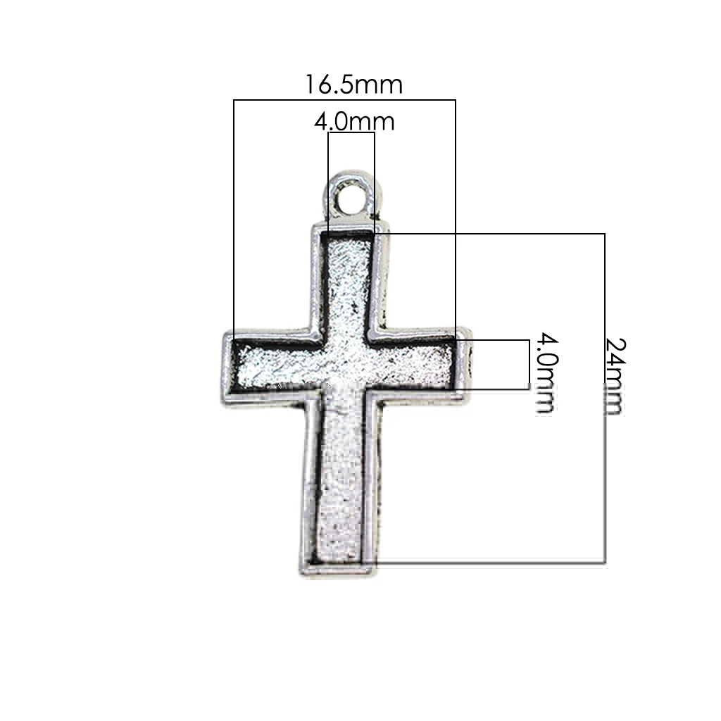 50Pcs 30x19mm Tibetan silver color Pendant Setting Cabochon Cameo Base Tray Bezel Blanks Fit Cross Cabochons Jewelry Making Charms