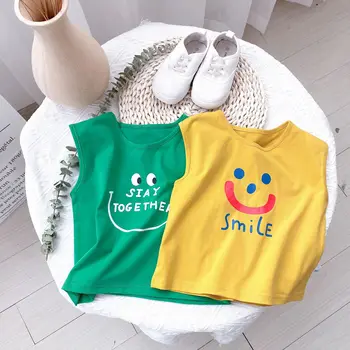 

2 3 4 5 6 Years Toddler Boys Vests Casual Cartoon Printed Sleeveless Tops for Boy Kids Clothing Summer Baby Boy Tshirts 2020 New