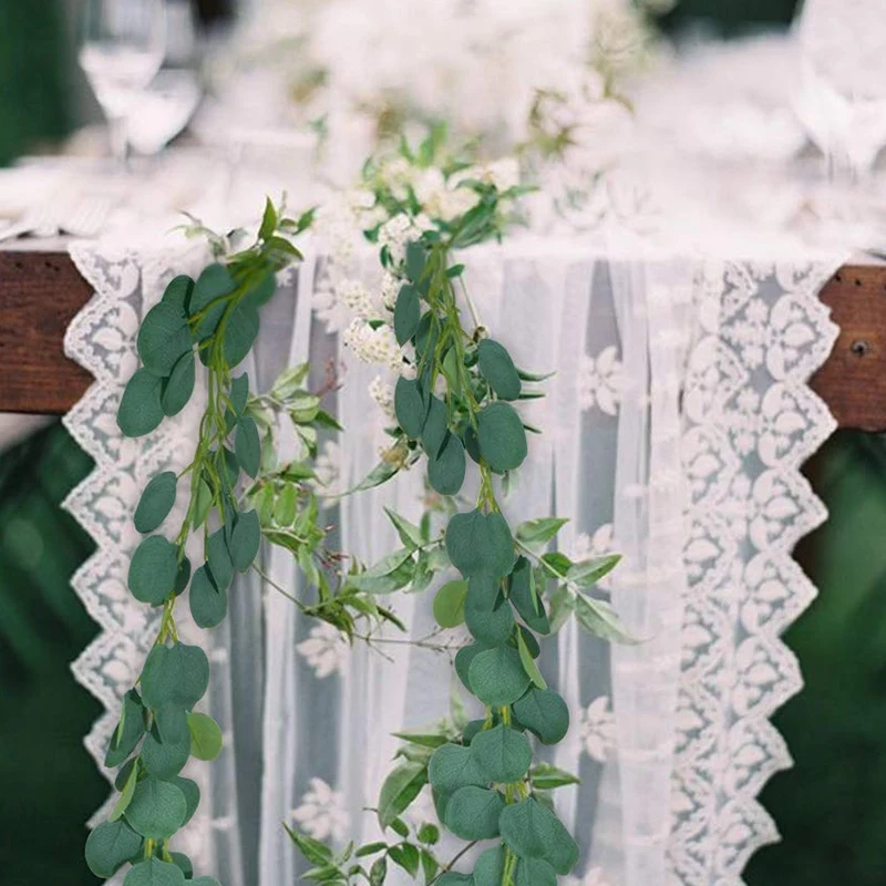 

Artificial Eucalyptus Garland Artificial Green Garland Plants Eucalyptus Leaves Wreath Wedding Party Home Wall Decoration Windin