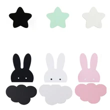 1 Pc Wooden Clothes Hanger Wall Mounted Rack Coat Hook Key Holder Hat Scarf Handbag Storage Star Cloud Hanger
