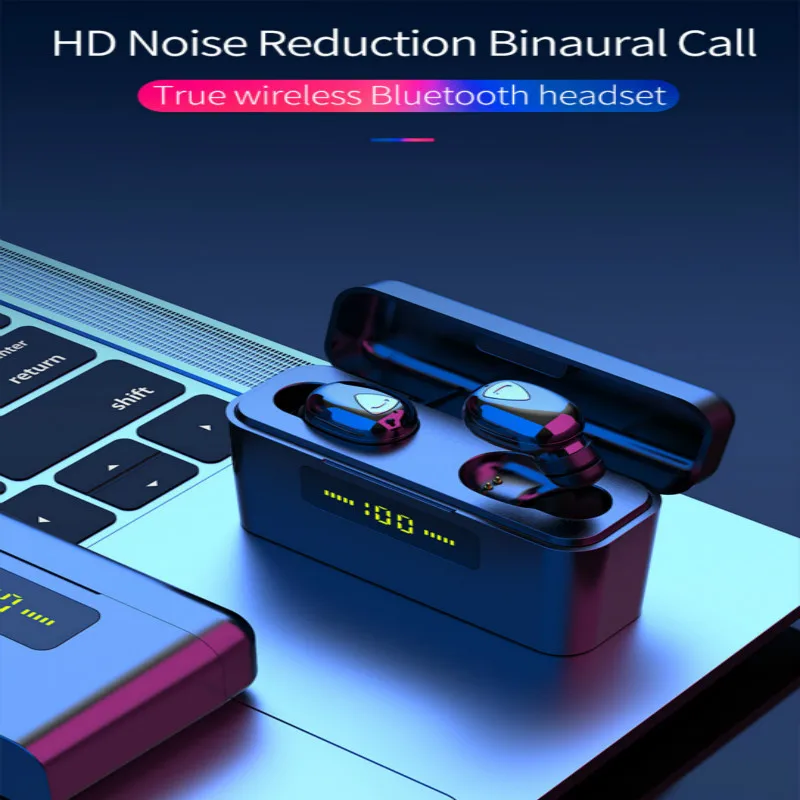 New X9s TWS wireless Bluetooth 5 0 earphone with LED power display binaural Earpiece noise reduce sports earbuds for iphone 10 X