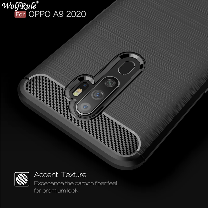 Чехол для Oppo A5 2020 чехол противоударный бампер из углеродного волокна ТПУ