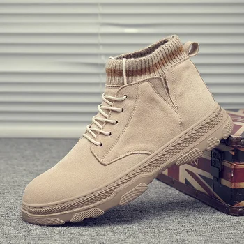 

2020 Men's Lightweight Board Shoes Socks Shoes Tooling Shoes Martin Boots, Warm Inside, Comfortable and Soft Shoes Sneakers